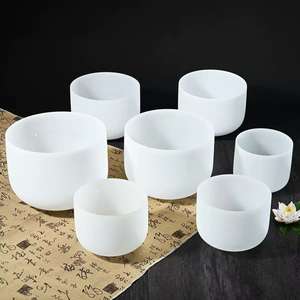 Ensemble de bols sonores en cristal givré CDEFGAB 432hz 440hz Bol chantant en quartz Vente en gros d'usine Crystal Soul 8-14 - Product Image 3