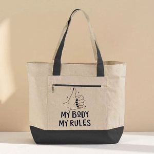 Bolsa de Compras Personalizada con Logotipo, de Lona Resistente de 12 oz, con Cierre, Refuerzo de Tela y Asa Tipo Barco - Product Image 3