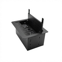 Prise de courant escamotable en alliage d'aluminium pour table, avec ports multimédia intégrés et ports réseau/audio