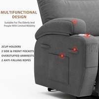 Fauteuil inclinable électrique en similicuir PU avec télécommande, massage et chauffage pour personnes âgées, idéal pour home cinéma