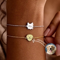 Pulsera con Colgante de Acero Inoxidable Personalizada con el Recuerdo de tu Mascota, Regalo para el Día de San Valentín, Certificación CE