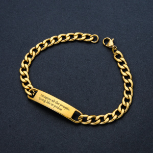 Vòng tay tình bạn bằng thép không gỉ mạ vàng Ywganggu, khắc chữ tùy chỉnh, dành cho nam nữ, quà tặng khuyến mãi - Product Image 6