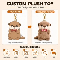 Porte-clés personnalisé en peluche loutre mignonne / Pendentif animal en peluche