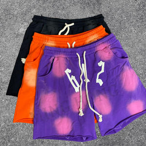 OEM French Terry Sticker bordado cordón cinturón Sun Faded lavado pantalones cortos para hombres - Product Image 1