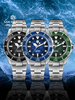 San Martin – montre de plongée de luxe pour hommes, 40mm, en acier inoxydable, cadran ondulé en émail, ST2130, classique, automatique, mécanique, étanche à 300m