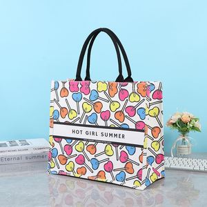 1PCS Can Custom LOGO and Size Large Capacity Pocket Thick Cotton <b>Fabric</b> Shopping Cotton Canvas <b>Tote</b> <b>Bag</b> - Product Image 3
