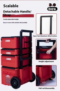Heavy Duty Multi-Purpose Tool <b>Storage</b> Red <b>Box</b> With Wheels | Portable Hardware Organizer Case for Garage, <b>Camping</b> & Outdoor Use L - Product Image 2