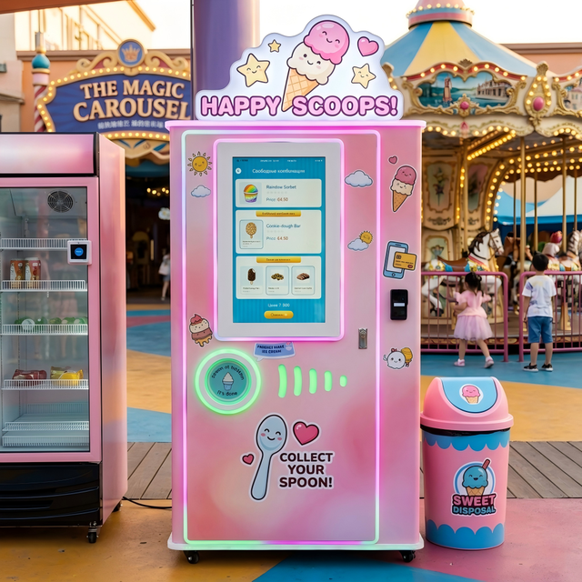 JFP Factory OEM Fully Automatic Intelligent Self-service Vending Machine for Ice Cream Making Dispensing