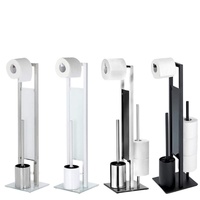 Ensemble WC vertical de luxe moderne sur pied, trois pièces, en acier inoxydable, sans perçage, écologique, pour hôtels