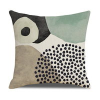 Housse de coussin YINUAN vert sauge Morandi, motif géométrique abstrait moderne, pour canapé