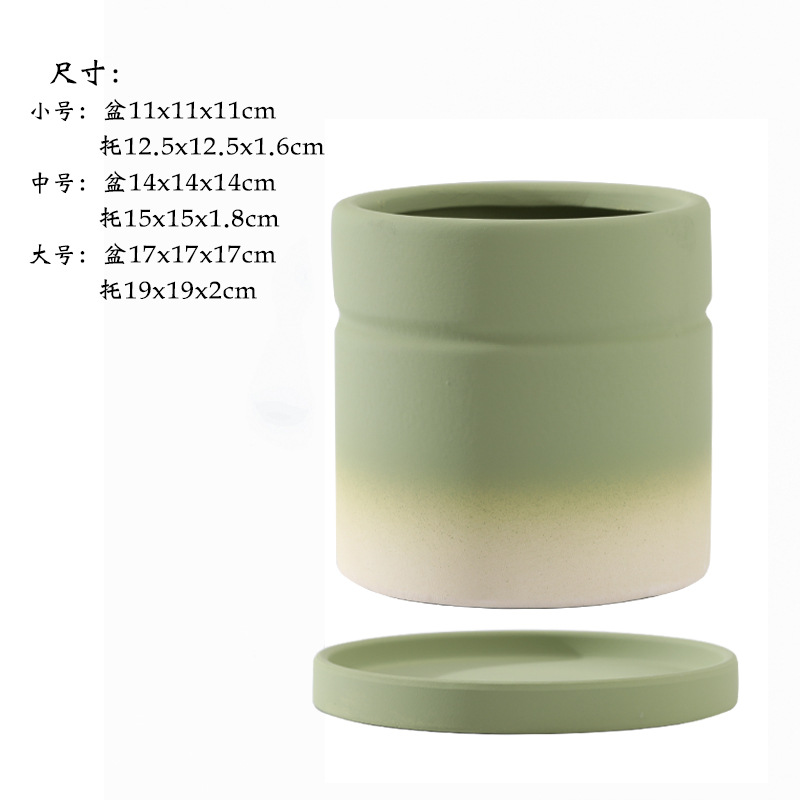 Round thread gradient olive green
