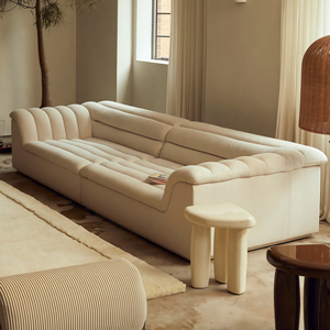 Italian Modern Sectional <b>Sofas</b> Fabric <b>Red</b> Velvet Luxury Curved Modular Floor Set 7seater L Set - Product Image 3