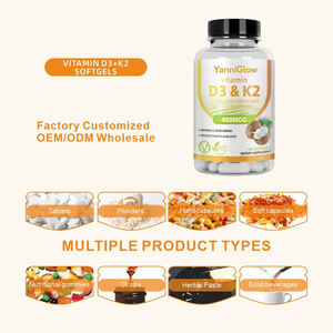 YanniGlow OEM ODM Cápsulas Blandas <span class=keywords><strong>de</strong></span> Vitamina D3+K2, 180 Unidades para Adultos, Apoyo a la Salud Inmunológica - Product Image 2