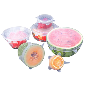 Juego de 6 Tapas de Silicona Ecológicas Multifuncionales para Conservar la Frescura de los Alimentos, Tapas para Recipientes de Refrigerador, Sellado y Conservación para la Cocina - Product Image 1