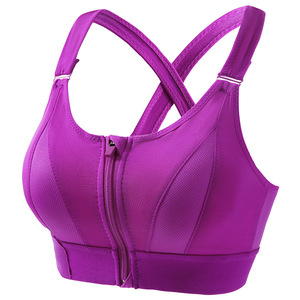 Soutien-gorge de <span class=keywords><strong>sport</strong></span> sans fil pour <span class=keywords><strong>femme</strong></span>, dos croisé, grande taille, fermeture éclair avant, anti-chocs, push-up, yoga, entraînement, gym, sous-vêtements de <span class=keywords><strong>sport</strong></span> - Product Image 5