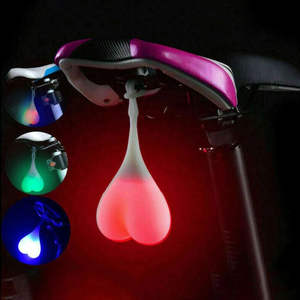 Luces LED de Silicona de Color Claro para Bicicleta, Decoración Trasera con Forma de Corazón y Testículos, Bolas de Seguridad - Product Image 6