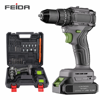 Kit de perceuse sans fil 21V avec 2 batteries et chargeur, ensemble de perceuse électrique 28 pièces pour bricolage à domicile et usage professionnel