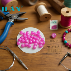 Perline ILAN Abalorio 10mm in Occhio di Gatto Rosa per Creazione di Gioielli - Product Image 3