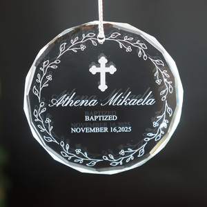 Eco-friendly 80mm <b>Crystal</b> Glass Ornaments Various Colors <b>Cheap</b> Blank Hanging Christmas Tree Decorations Christmas Crafts - Product Image 6
