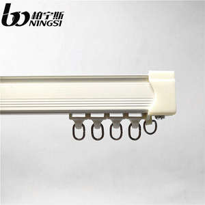 Rail de rideau moderne en S avec porte-rideaux à ruban, rails de rideaux ondulés de luxe pour la décoration de la maison et de l'hôtel - Product Image 2