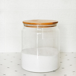 Conteneur alimentaire en <span class=keywords><strong>verre</strong></span> borosilicate de grande capacité 4L, couvercle hermétique en bambou, compatible lave-vaisselle, écologique, portable, <span class=keywords><strong>à</strong></span> large ouverture - Product Image 5