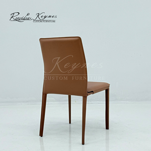 KeynesCustom Contemporary High End Saddle Leather Accent <b>Chair</b> For Minimalist Villa Living Room Seating - Product Image 2
