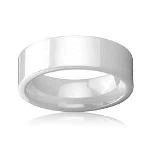 Einfacher weißer Zirkonia Keramik Ehering - Product Image 5