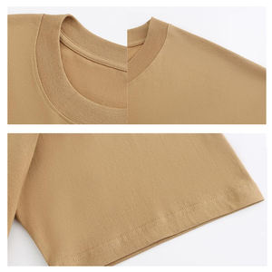 Maglietta da 230g in cotone con scollo a o personalizzato 2024 venditore caldo t-Shirt in cotone 100% di alta qualità senza cuciture T-Shirt oversize da uomo - Product Image 3