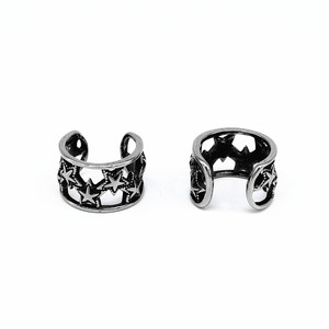 Stylish Star Pattern <b>Cuff</b> <b>Earrings</b> Stainless Steel Geometric Design For Men And Women Fashion Jewelry Non Pierced Ear Clips - Product Image 1