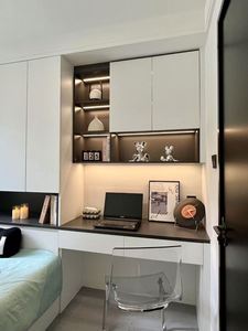 Gabinete de pared de almacenamiento moderno personalizado litera de madera ajustable hogar chico dormitorio muebles - Product Image 2