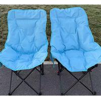 Chaise pliante confortable et portable en polyester Oxford 600D coloré avec dossier surélevé pour le camping, la pêche, les pique-niques et les activités de plein air