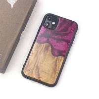 Coque de téléphone unique en bois et résine pour iPhone 11 12 13 14 15 16 17 18 Pro Max, Coque en bois et résine naturelle pour Samsung S26 Ultra