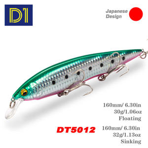 <span class=keywords><strong>Leurre</strong></span> dur flottant 160 mm 30 g et coulant 32 g, type Minnow, pour la pêche au bar, à la truite, au bar de mer, en eau salée et en eau douce - Product Image 1