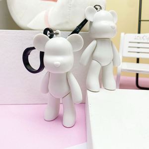 DIY Unpainted Bear <b>Keychain</b> Craft, White Mold for Painting - Creative Educational Art Activity for Kids & Adults - Product Image 2