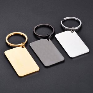 30*50mm Custom Rectangle Carabiner <b>Keychain</b> Personalized Mirror Polished Stainless Steel Fashion Vintage Blank Tag DIY Logo - Product Image 3