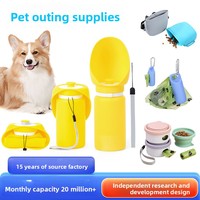 Bouteille d'eau pliable pour animaux de compagnie de 550 ml, en silicone de qualité alimentaire, anti-fuite, pour voyages en plein air, bol à boire pour chien et chat, distributeur d'eau