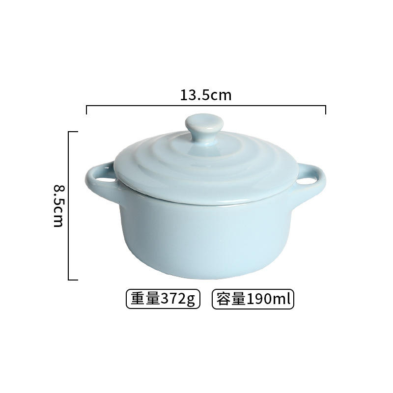 Petite tasse à soupe binaurale-bleu clair