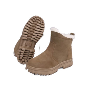 Botas de Nieve para Hombre, Color Sólido, Tacón Medio, Forradas de Lana, Cálidas, para Uso en Exteriores - Product Image 1