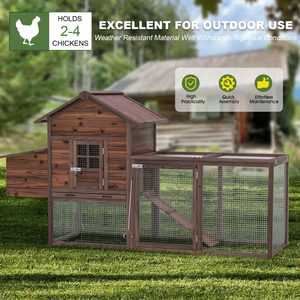Cage à poules en bois pour l'extérieur, pour lapins, poules, canards et autres petits animaux, poulaillers en bois pour l'extérieur - Product Image 3