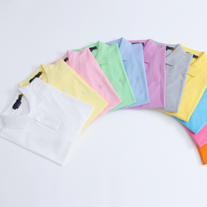 เสื้อโปโลผู้ชา<span class=keywords><strong>ย</strong></span> Paul's Men's Horse สีพื้น ผ้าฝ้า<span class=keywords><strong>ย</strong></span>แท้ แขนสั้น ปกพับ ปักลาย ป้องกันรอย<span class=keywords><strong>ย</strong></span>ับ พิมพ์ลาย - Product Image 1