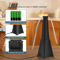 Ventilador Repelente de Insectos Portátil y Retráctil, con Interruptor, para Mesas, Funciona con 2 Pilas AA o Cable USB