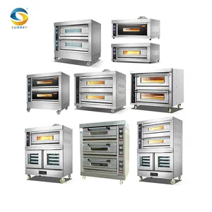 价格便宜1 2 3甲板3 6 9 12托盘商业烘焙烤箱电动豪华燃气烤箱烘焙面包烤箱