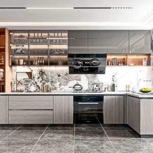 Cuisine italienne haut de gamme, armoires de cuisine sur mesure de luxe, modernes, entièrement peintes en blanc, en stratifié, en kit - Product Image 2