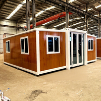 Petite maison mobile préfabriquée bon marché de 20 pieds Bureau préfabriqué 2 chambres Villa cabine préfabriquée Maison conteneur extensible avec toilettes