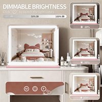 Grand miroir de maquillage LED à bande lumineuse pour coiffeuse et chambre à coucher