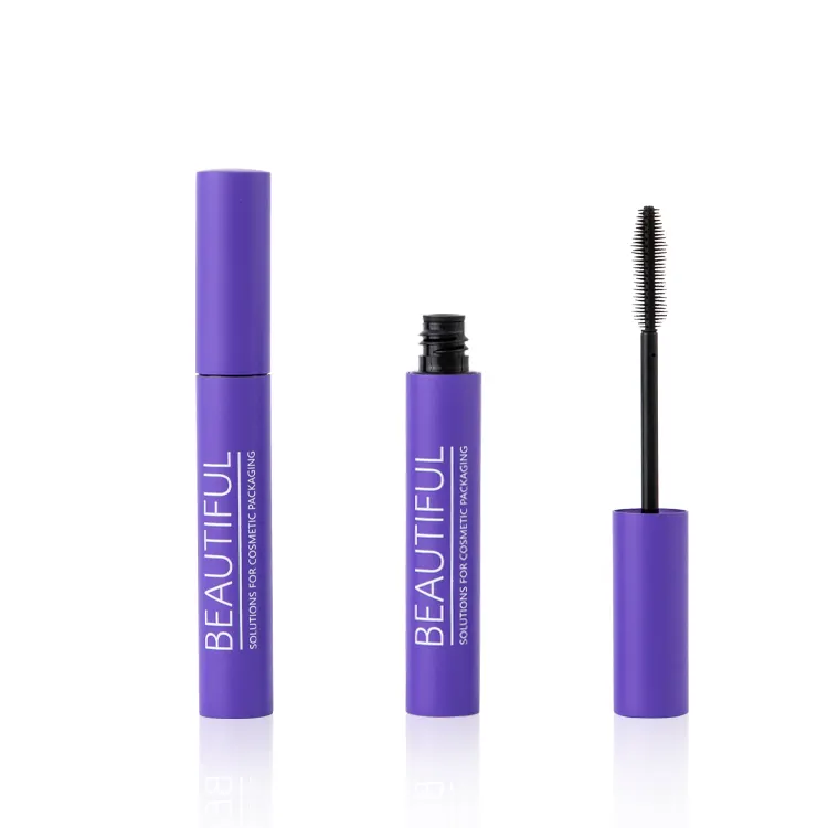 Elegant empty 8ml matte purple/lavender aluminum mascara/eyebrow dye tubes/container/bottle/packaging with brush
