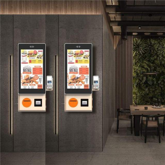 High Quality Wall-Mounted KFC Restaurant 21 23.8 27 32inch Customizable Touch Screen Pos Service Self Ordering Payment Kiosk
