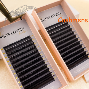 Khay nối mi Cashmere Matte Dark Volume mềm mại, xù nhẹ 0.03 05 07mm J B C CC D DD L Vegan Cashmere - Product Image 4