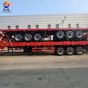 Shipping 20ft 40 Feet 45ft Container Transport Flat Bed Trailer 3 Axle Flatbed Semi Trailer Price
