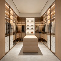 Armoire dressing sur mesure, durable, moderne, écologique, avec portes en verre, éclairage LED et grande capacité de rangement pour l'ameublement de la maison